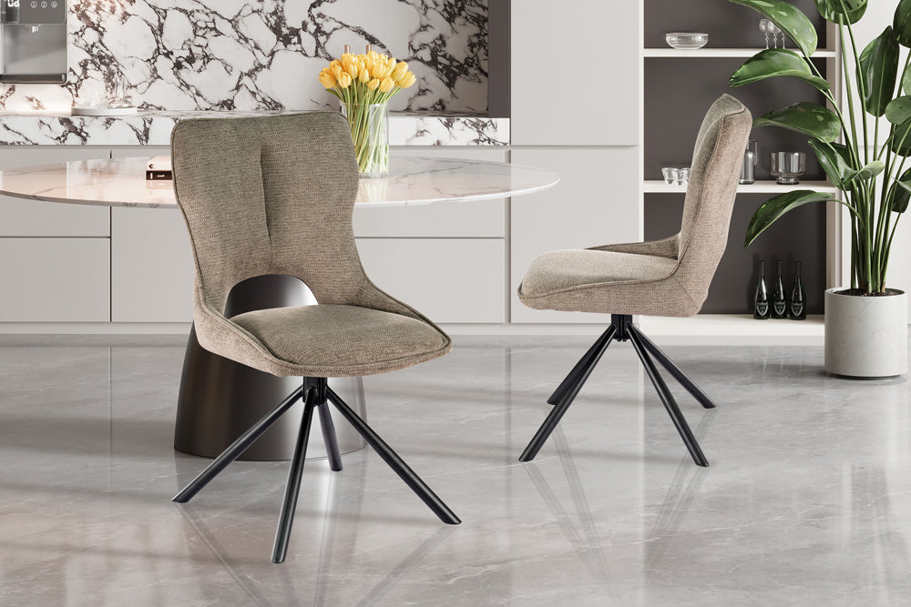 Chaise Mori pivotante Tissu Poivre