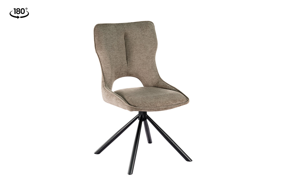 Chaise Mori pivotante Tissu Poivre