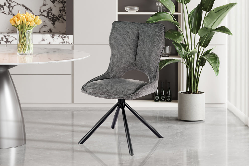 Chaise Mori Pivotant à 0 Tissu Ote Share 456 Gris foncé