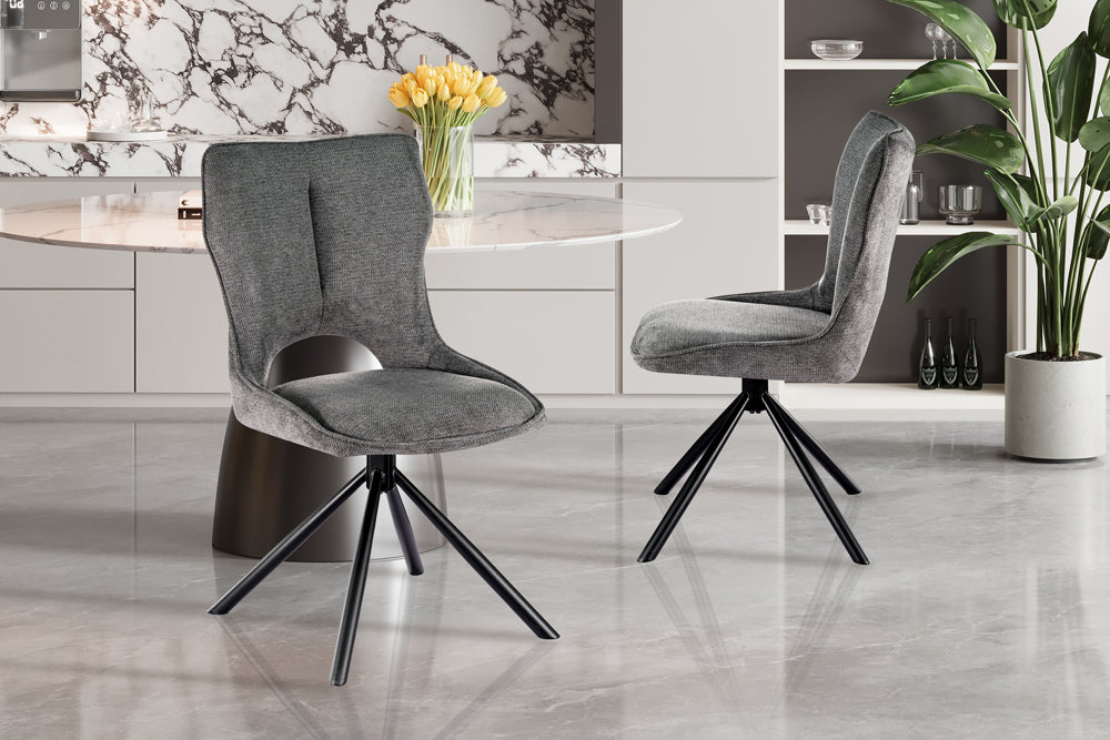 Chaise Mori pivotante Tissu Gris foncé