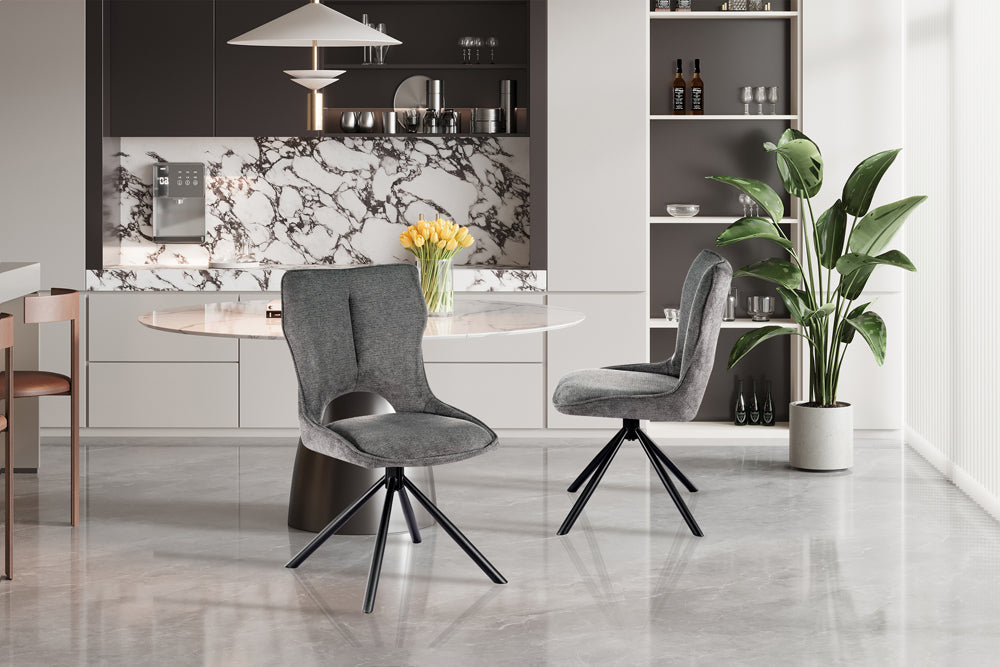 Chaise Mori pivotante Tissu Gris foncé