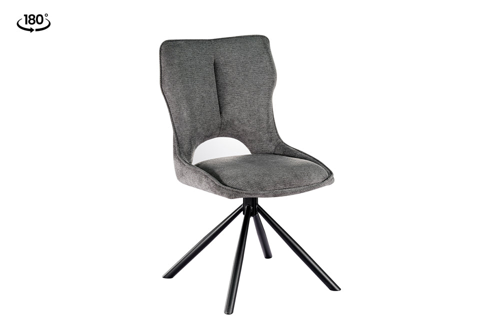 Chaise Mori pivotante Tissu Gris foncé