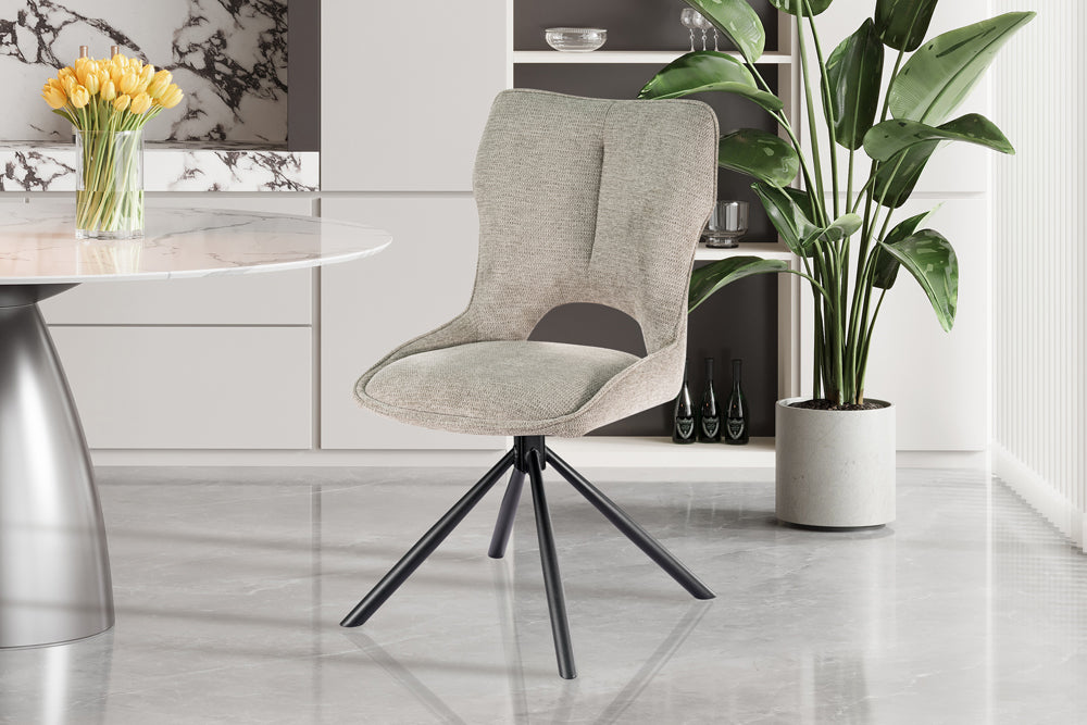 Chaise Mori Pivotant à 0 Tissu Ote Share 160 Gris clair