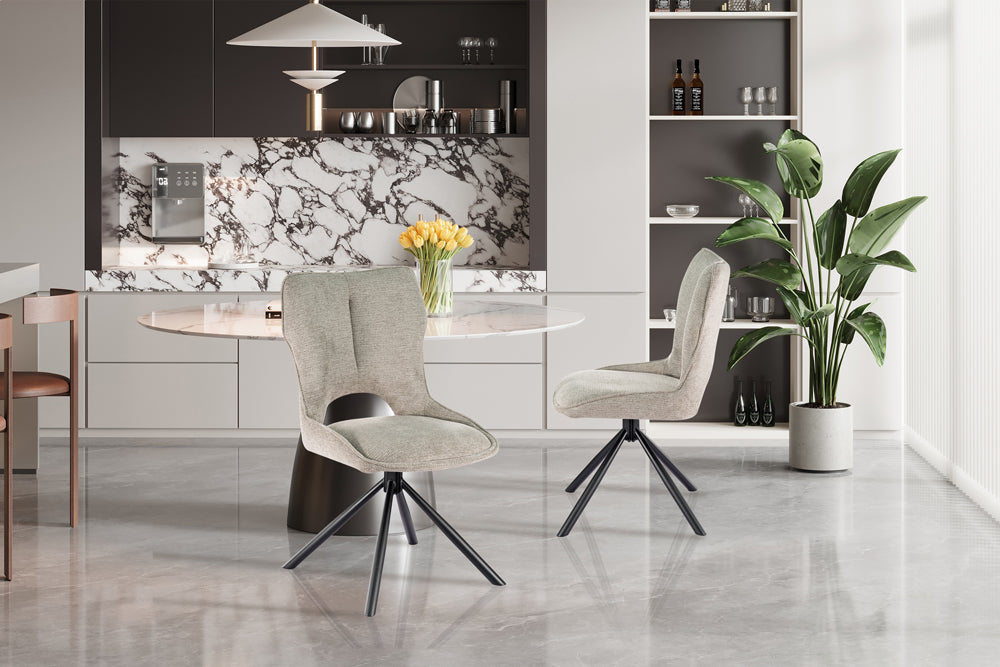 Chaise Mori pivotante Tissu Gris clair