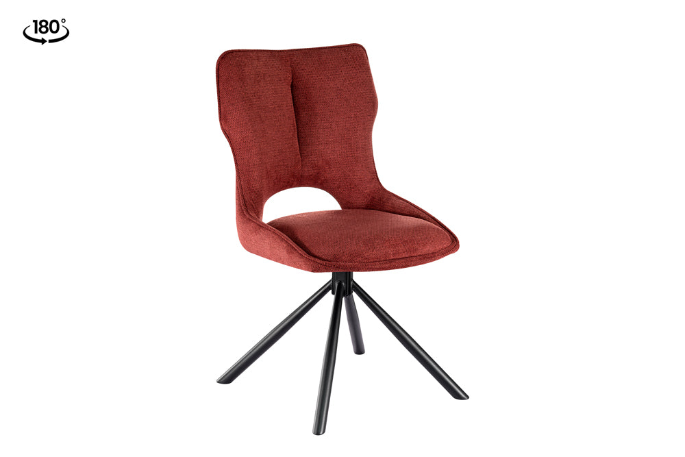 Chaise Mori pivotante Tissu Rouge