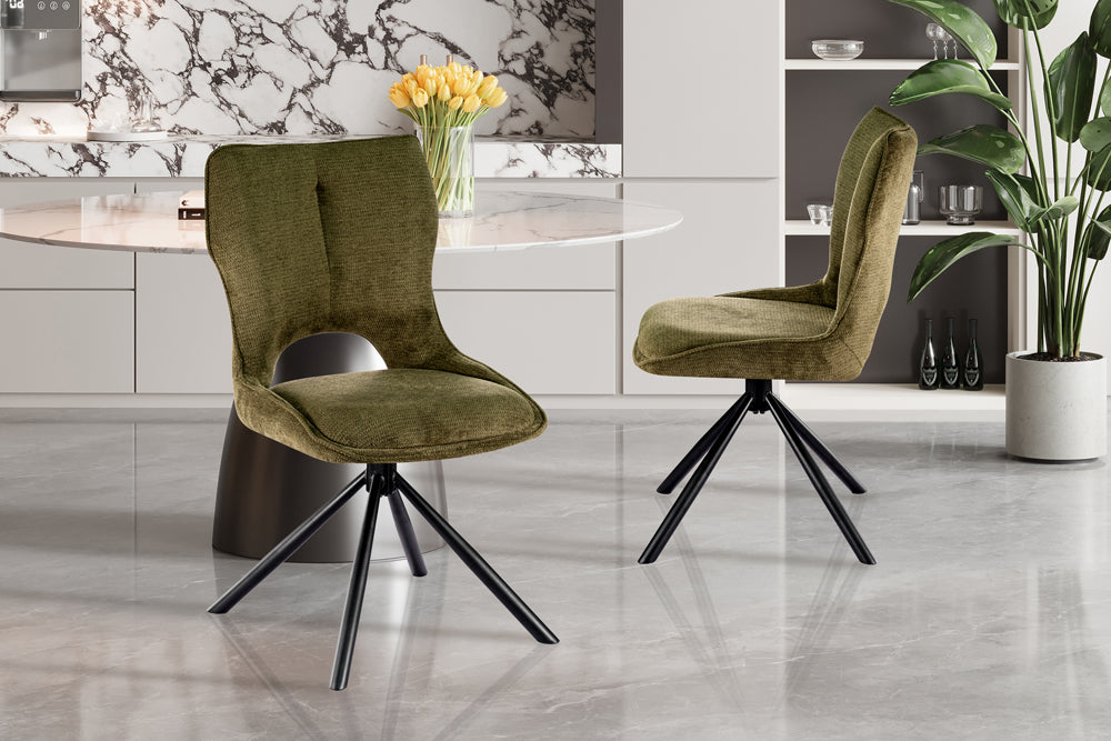 Chaise Mori pivotante Tissu Vert