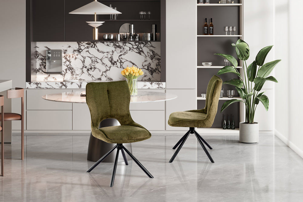 Chaise Mori pivotante Tissu Vert