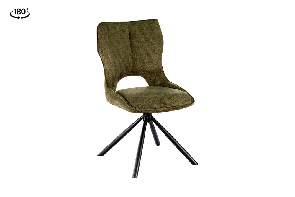 Chaise Mori pivotante Tissu Vert
