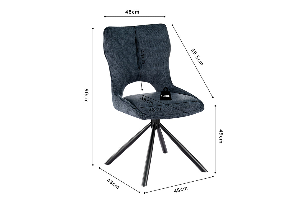 Chaise Mori pivotante Tissu Bleu