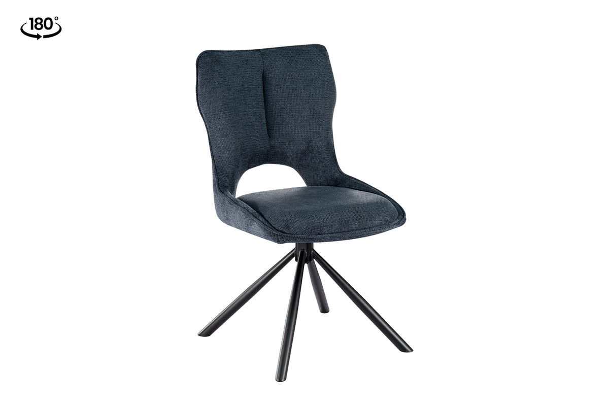 Chaise Mori pivotante Tissu Bleu