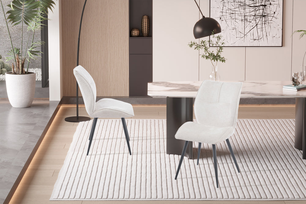 Chaise Faye Tissu Écru