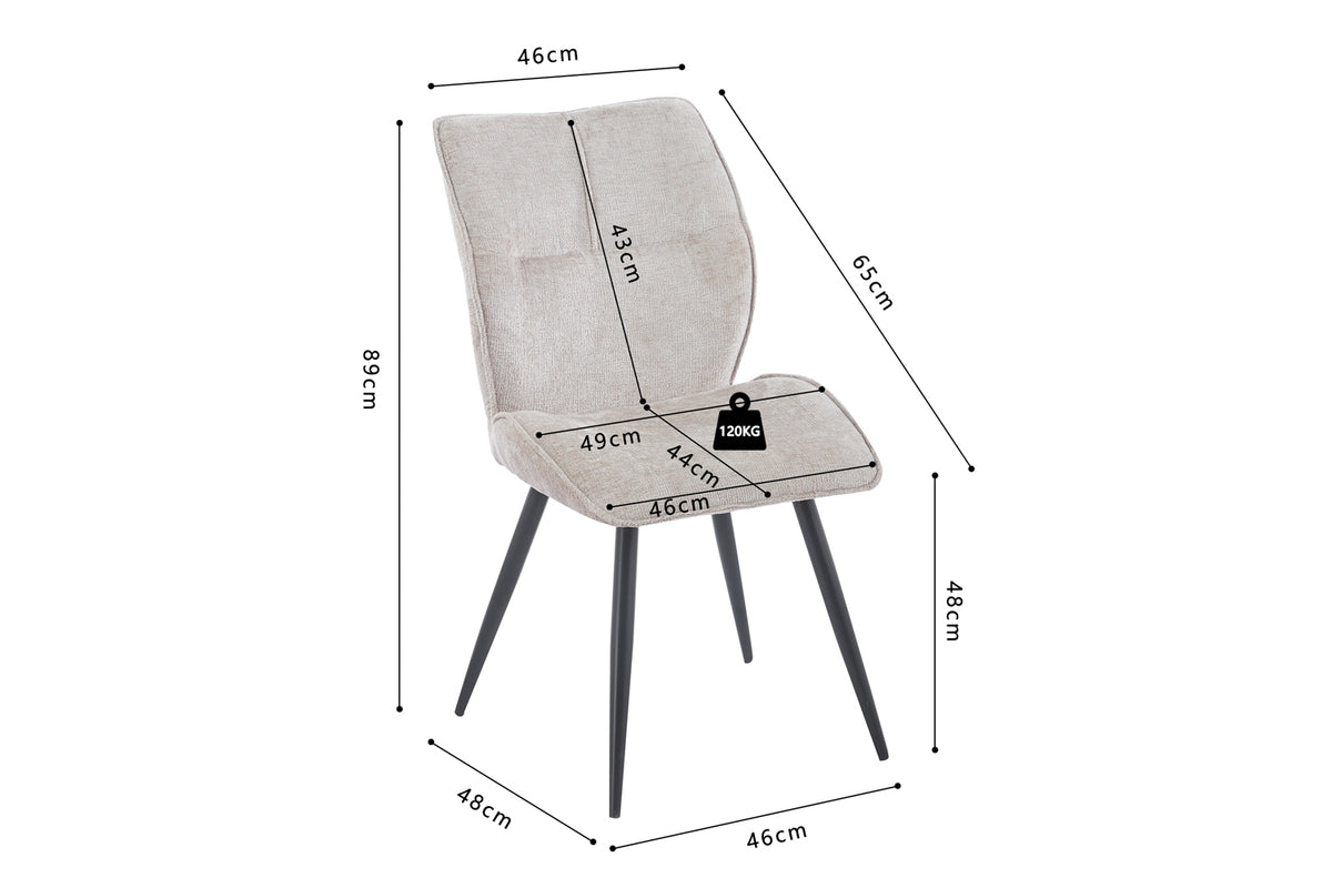 Chaise Faye Tissu Sable