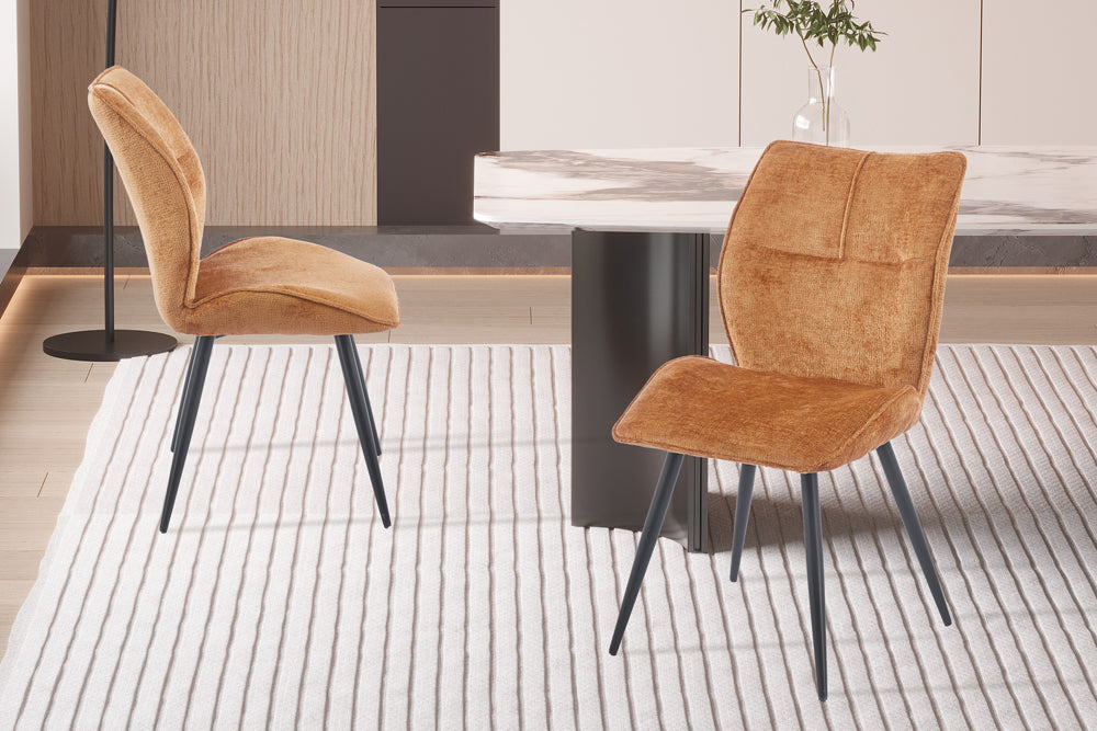 Chaise Faye Tissu Or