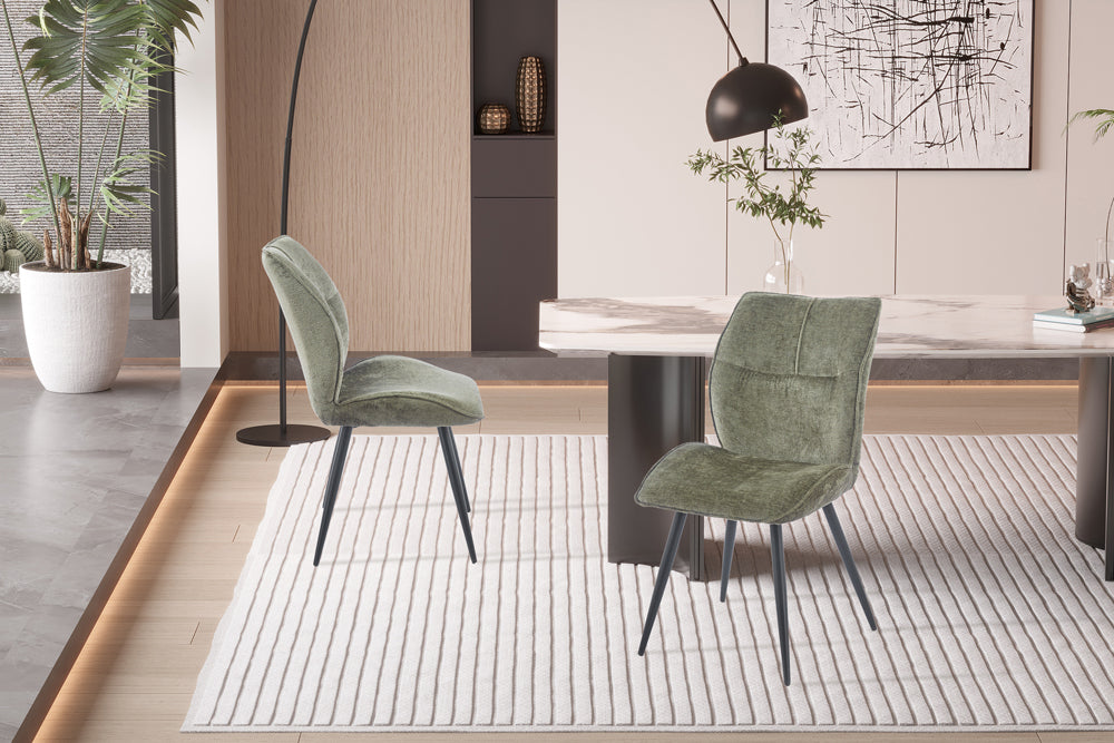 Chaise Faye Tissu Vert