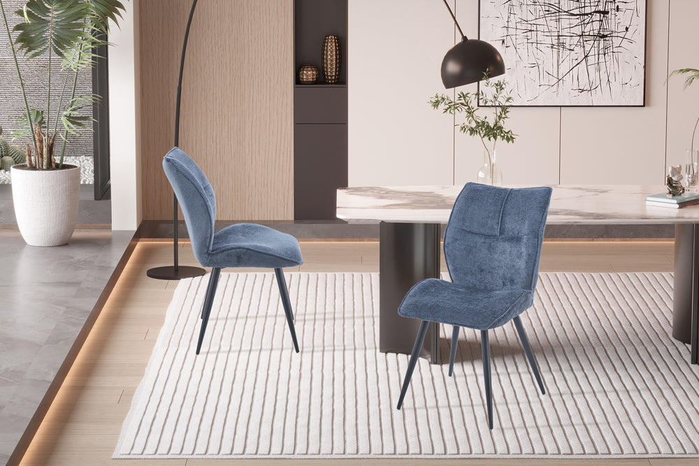 Chaise Faye Tissu Bleu