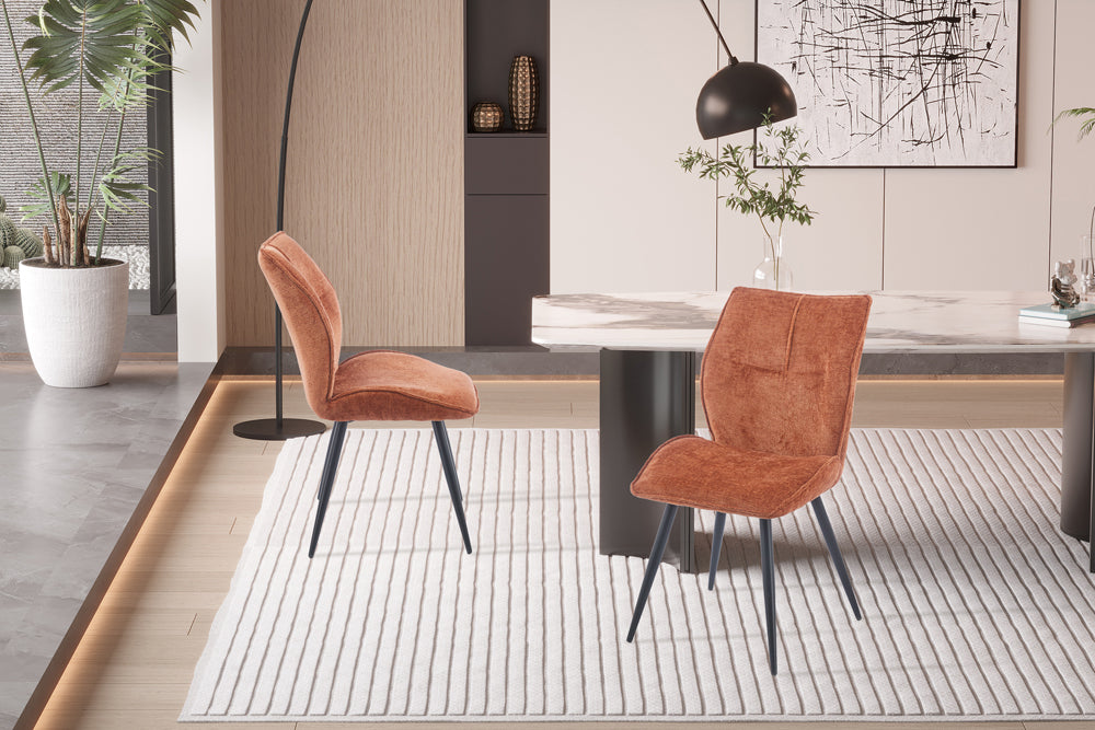 Chaise Faye Tissu Rouille