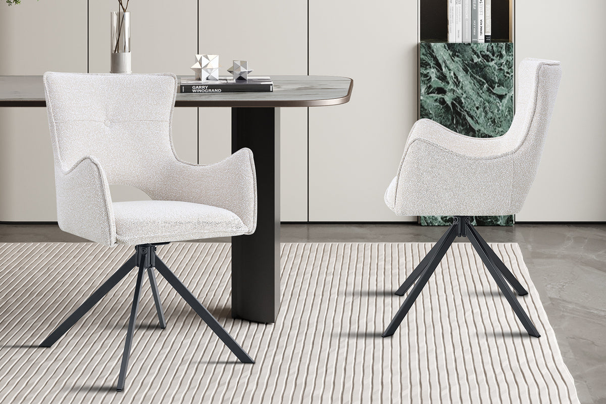 Chaise Billy Pivotant à 0 Tissu Ote Harper 110 Ecru