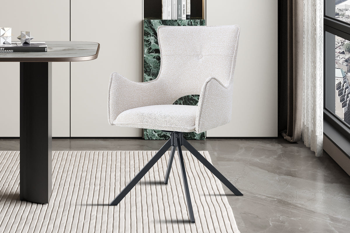 Chaise Billy pivotante Tissu Écru