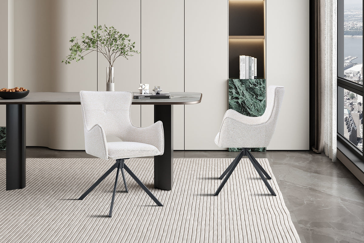 Chaise Billy pivotante Tissu Écru