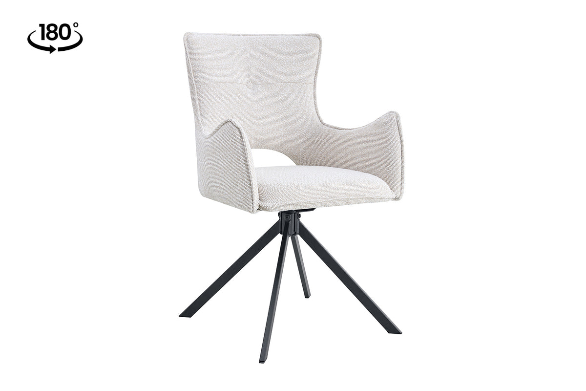 Chaise Billy pivotante Tissu Écru