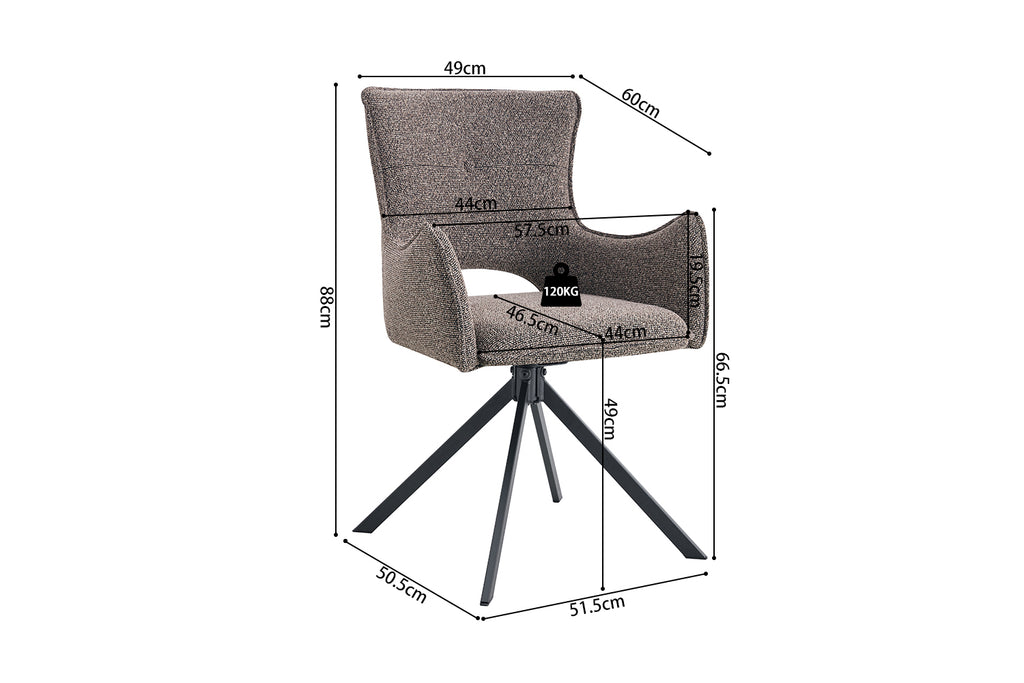 Chaise Billy pivotante Tissu Sable