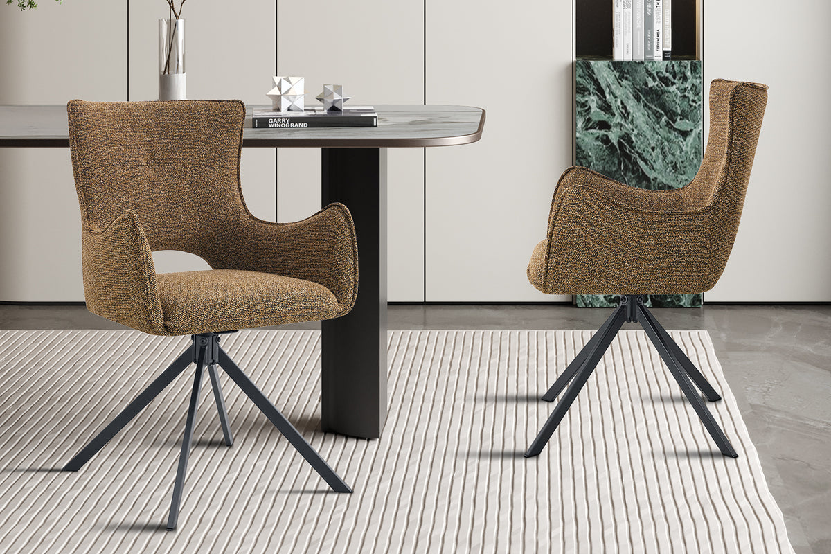 Chaise Billy Pivotant à 0 Tissu Ote Harper 280 Rouille
