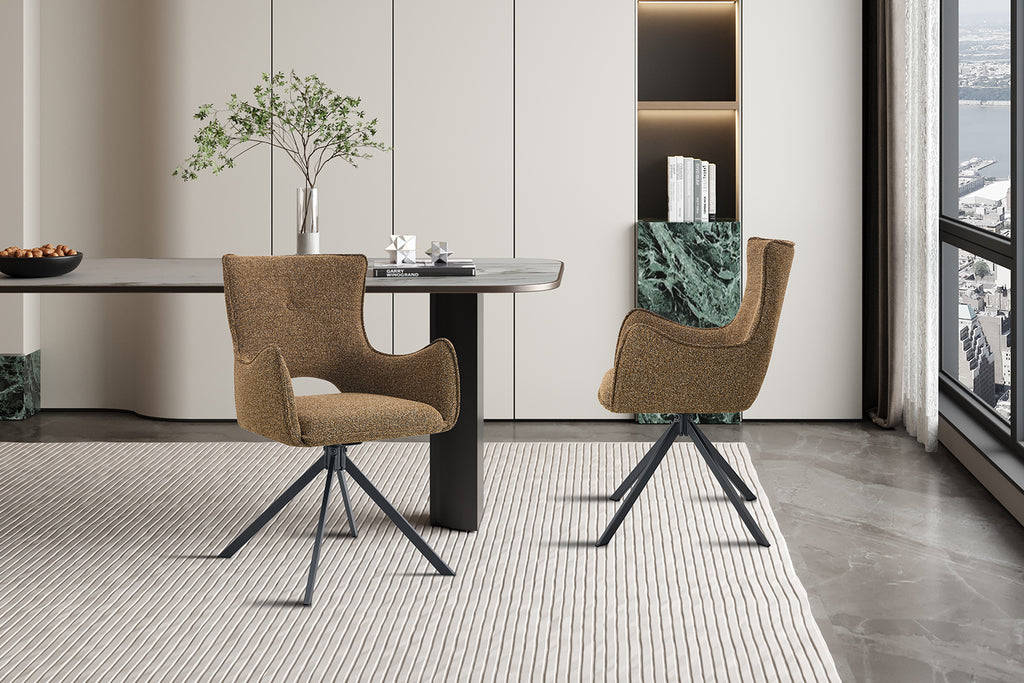 Chaise Billy pivotante Tissu Rouille