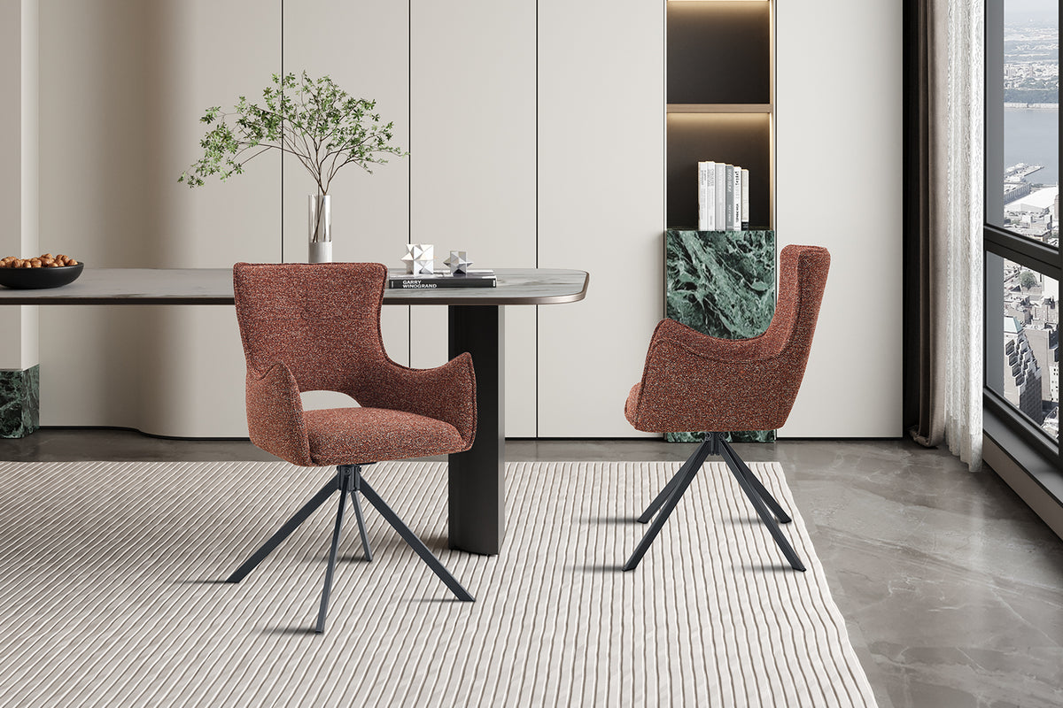 Chaise Billy pivotante Tissu Rouge