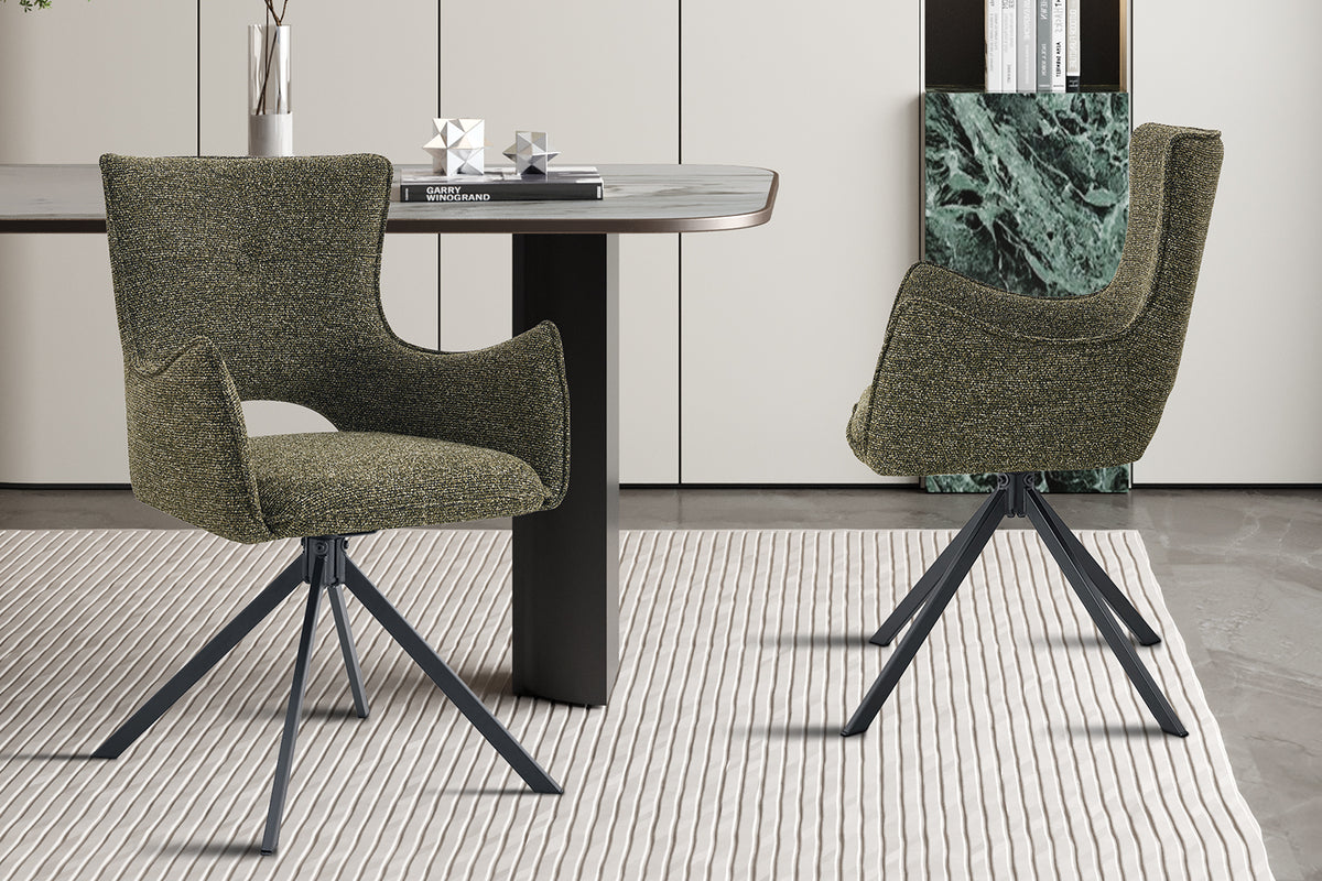 Chaise Billy Pivotant à 0 Tissu Ote Harper 355 Vert