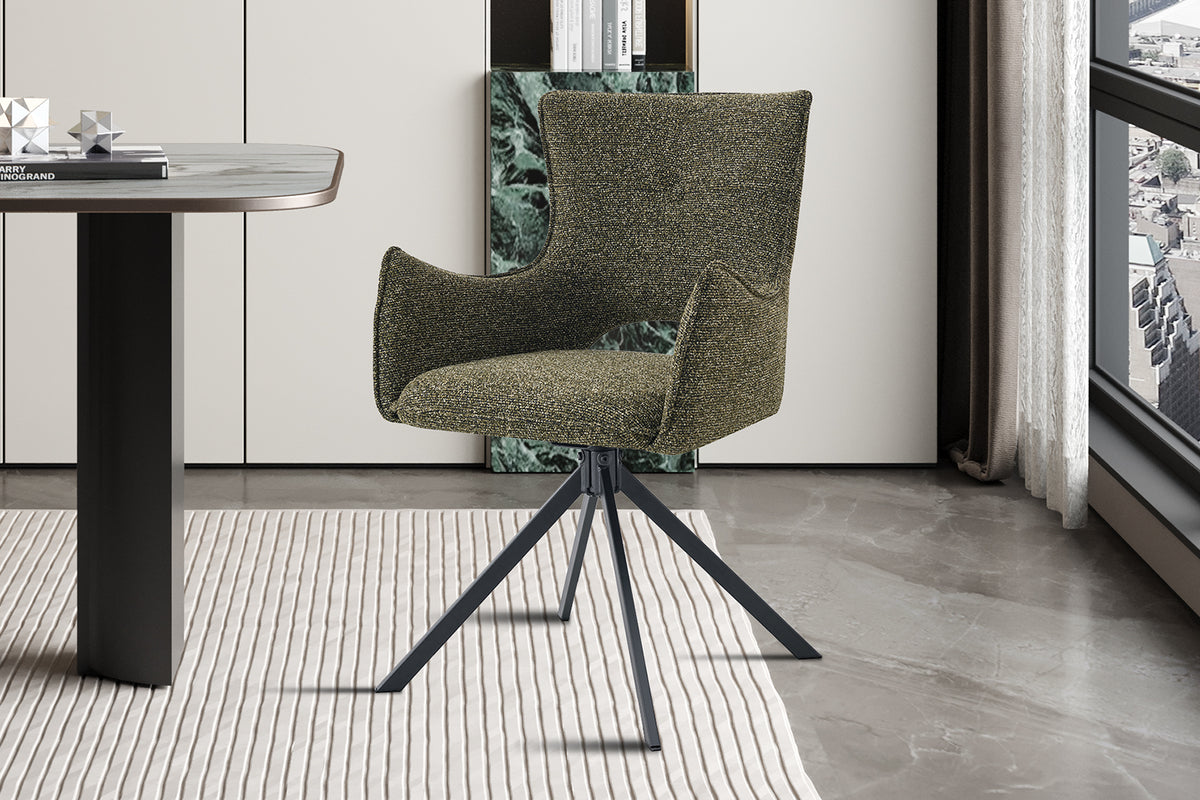 Chaise Billy pivotante Tissu Vert