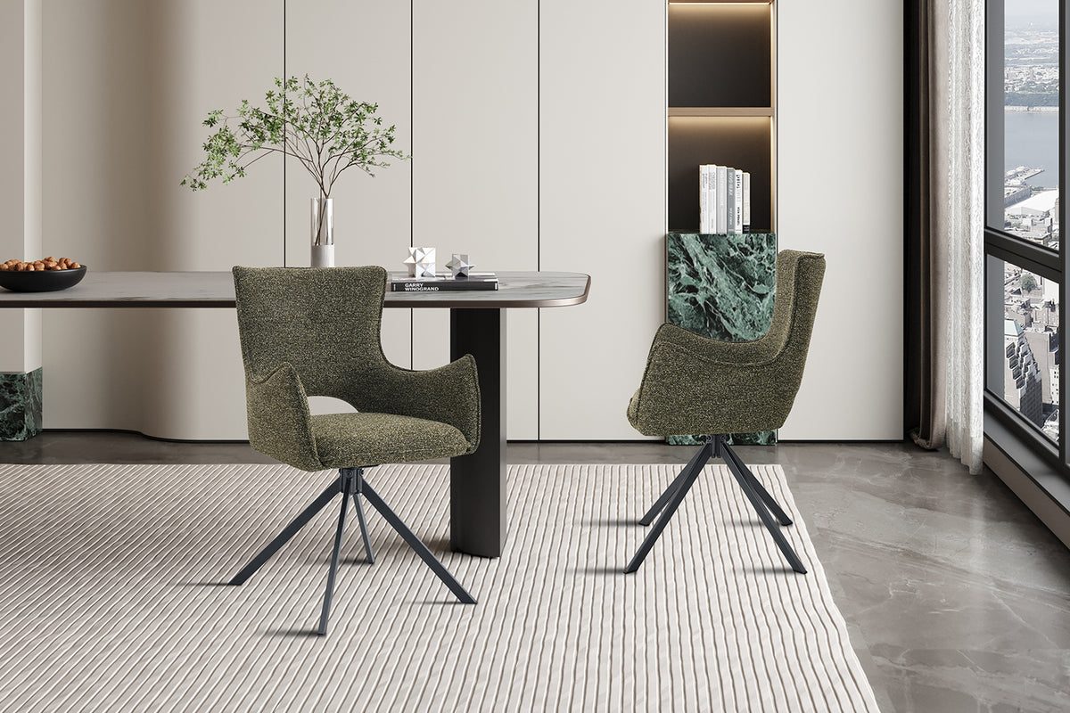 Chaise Billy pivotante Tissu Vert