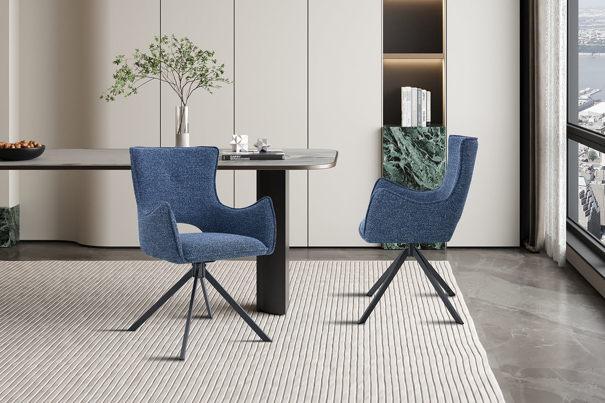 Chaise Billy pivotante Tissu Bleu