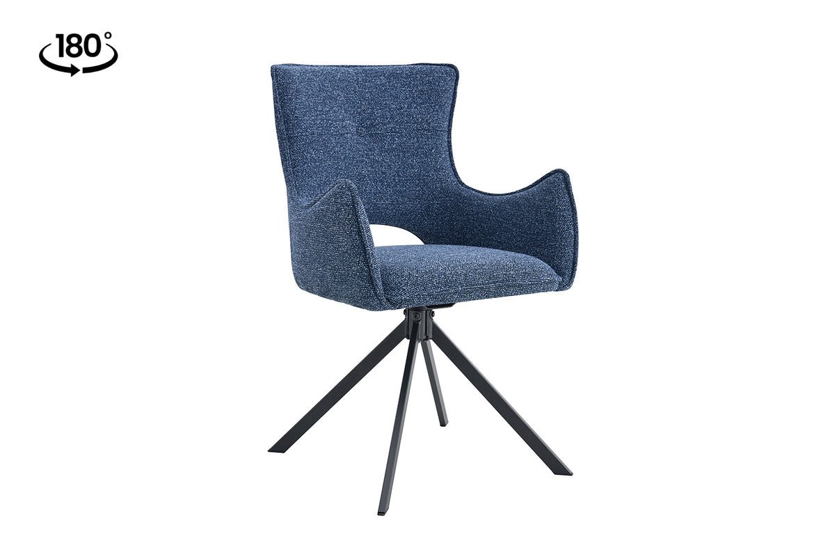 Chaise Billy pivotante Tissu Bleu