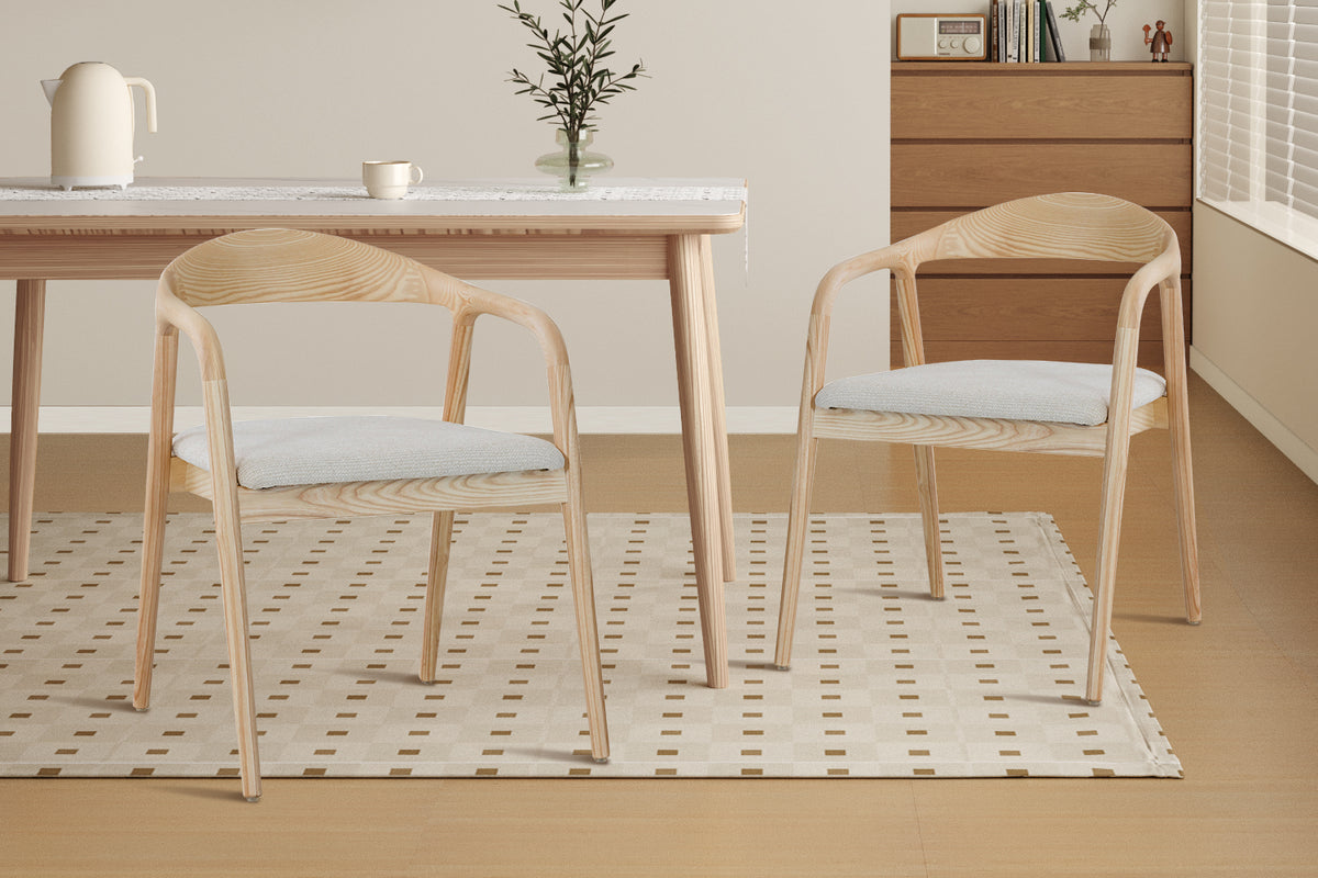 Chaise Claire Frêne Naturel – Tissu Beige