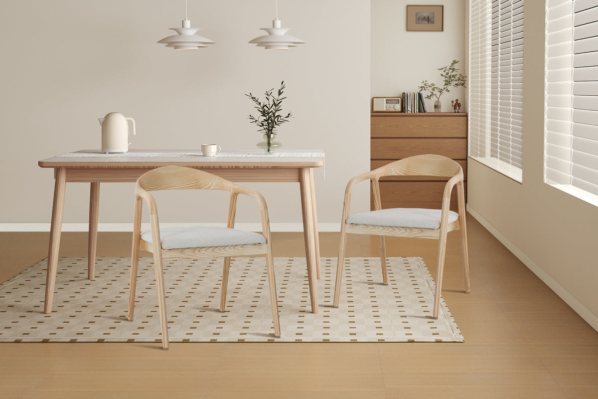 Chaise Claire Frêne Naturel – Tissu Beige