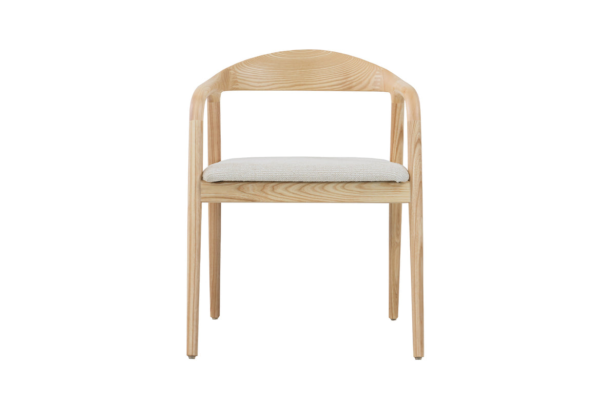 Chaise Claire Frêne Naturel – Tissu Beige