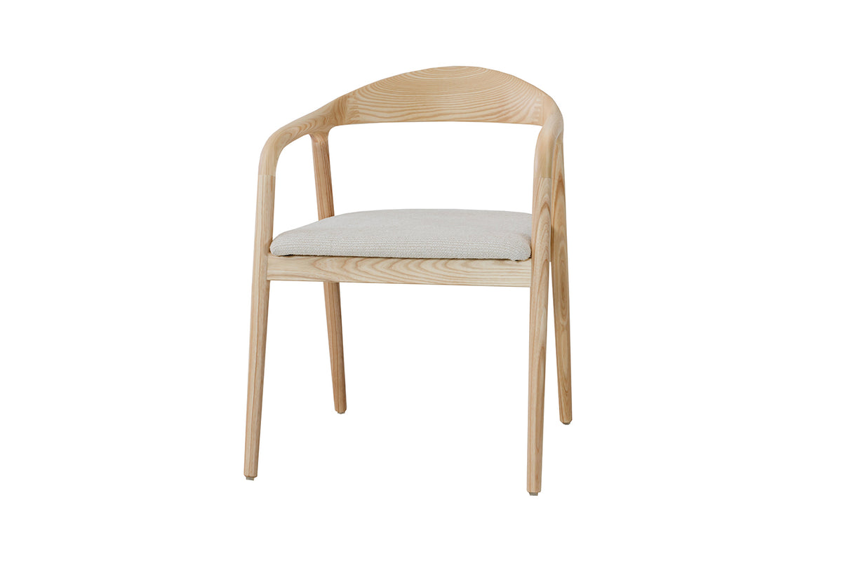Chaise Claire Frêne Naturel – Tissu Beige