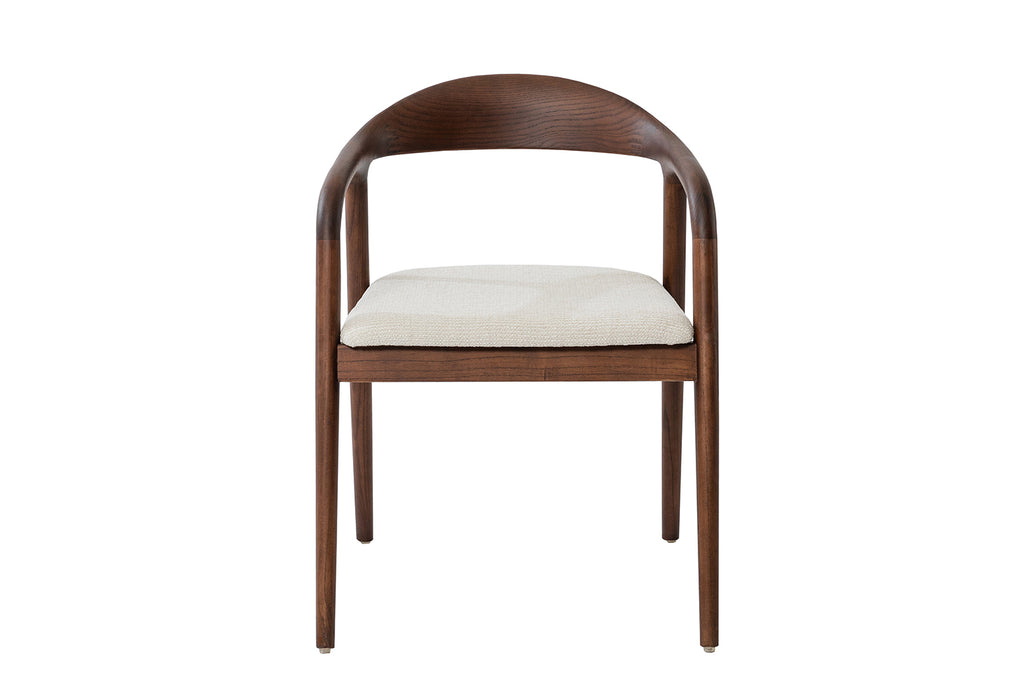 Chaise Claire Frêne Noyer Tissu Beige