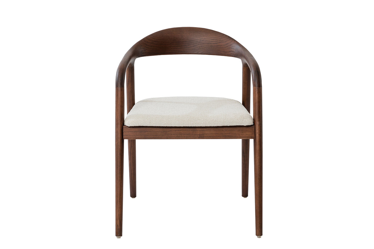 Chaise Claire Frêne Noyer Tissu Beige