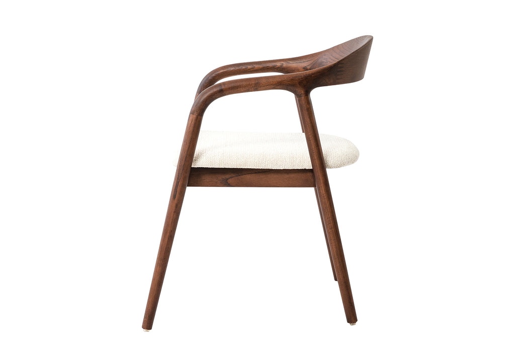 Chaise Claire Frêne Noyer Tissu Beige