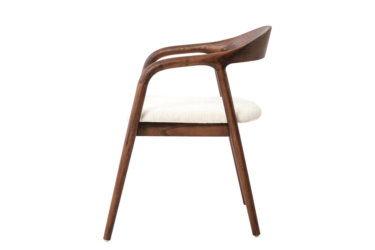 Chaise Claire Frêne Noyer Tissu Beige