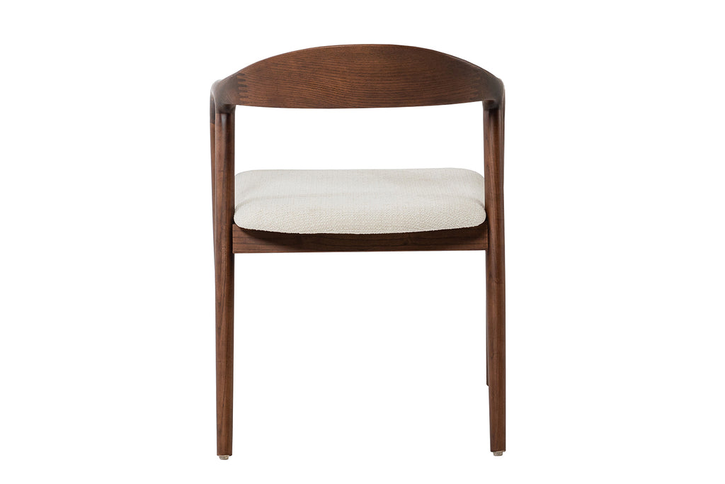 Chaise Claire Frêne Noyer Tissu Beige