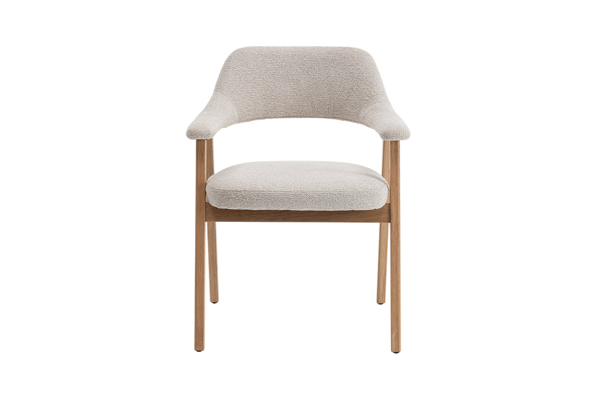 Chaise Coralie Chêne Massif Tissu Beige