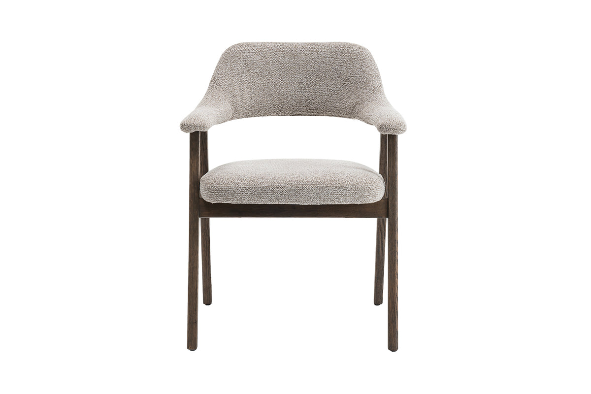 Chaise Coralie Chêne Massif Fumé Tissu Sable