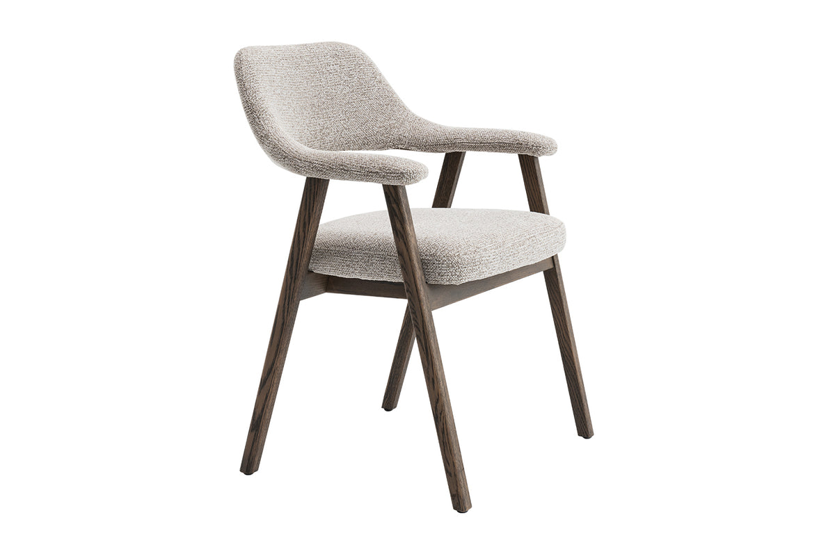 Chaise Coralie Chêne Massif Fumé Tissu Sable