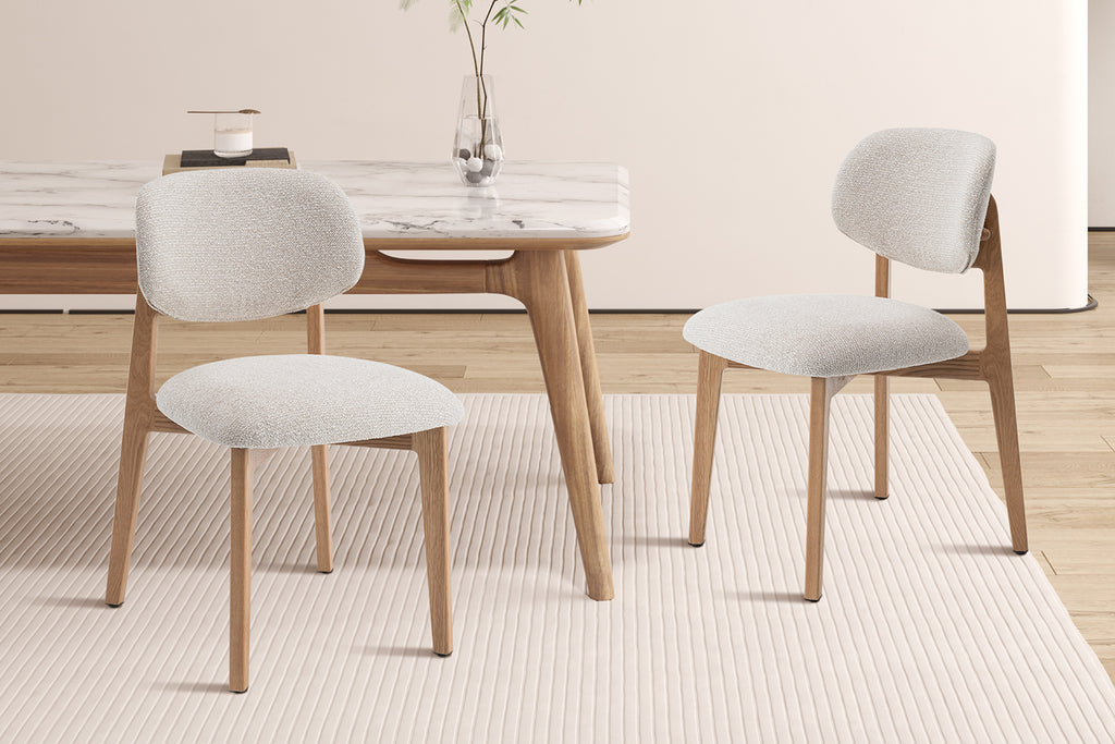Chaise Carmen Chêne Massif Tissu Ote Milan 103 Beige