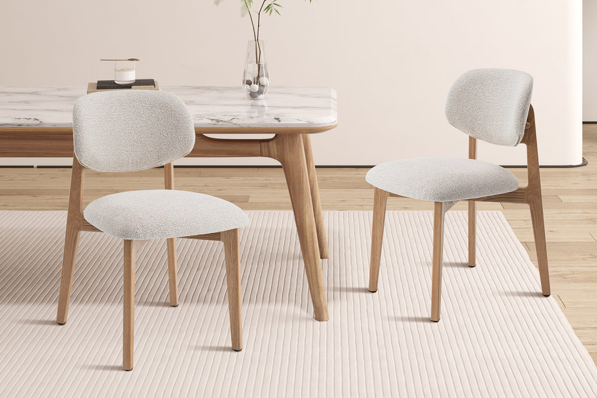 Chaise Carmen Chêne Massif Tissu Ote Milan 103 Beige