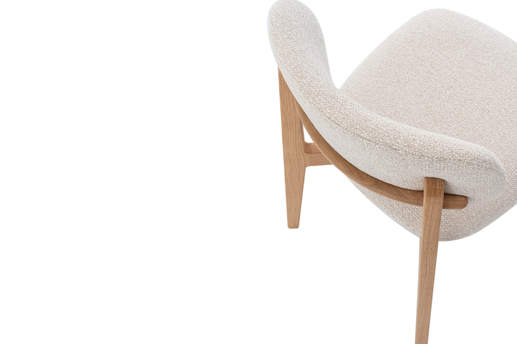 Chaise Carmen Chêne Massif Tissu Beige