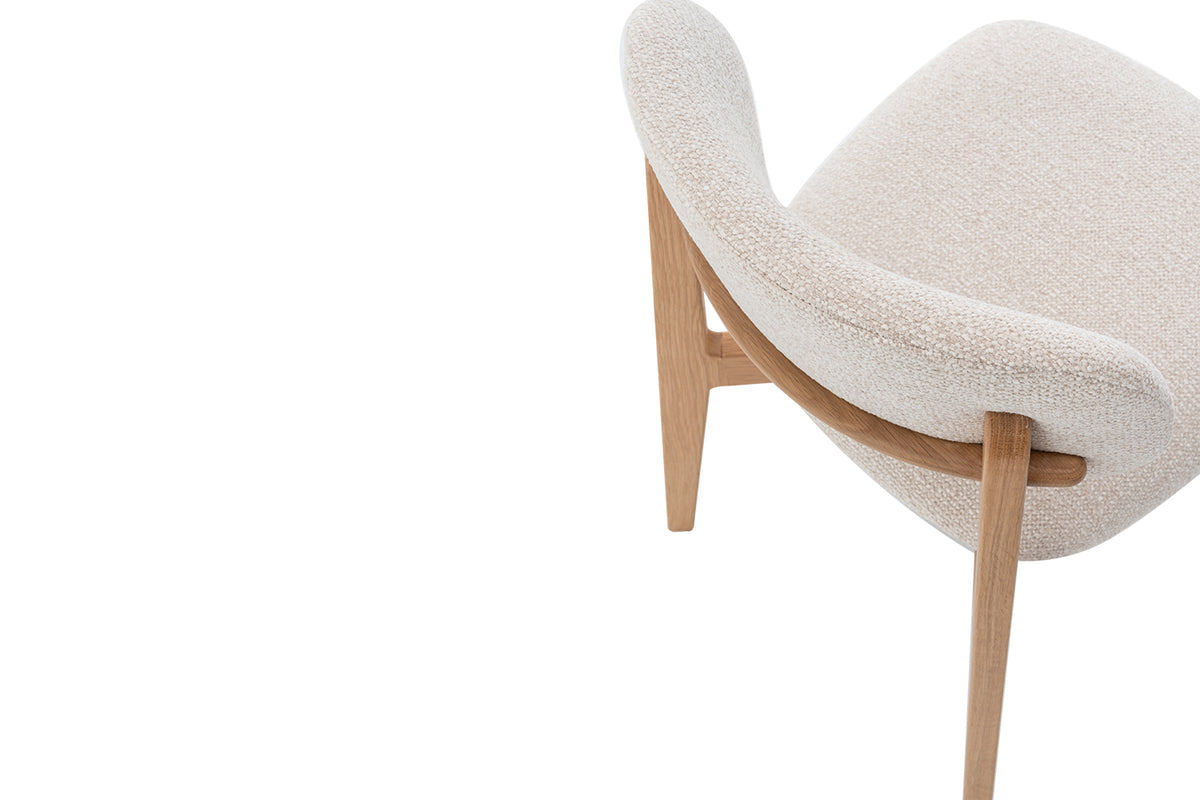 Chaise Carmen Chêne Massif Tissu Beige