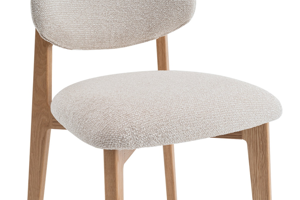Chaise Carmen Chêne Massif Tissu Beige